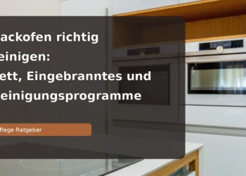 Zwei saubere Einbaubacköfen in einer hellen Küche – Backofen richtig reinigen: Fett, Eingebranntes und Reinigungsprogramme
