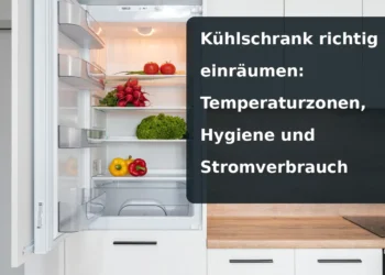 Geöffneter Kühlschrank mit Gemüse – Kühlschrank richtig einräumen: Temperaturzonen, Hygiene und Stromverbrauch