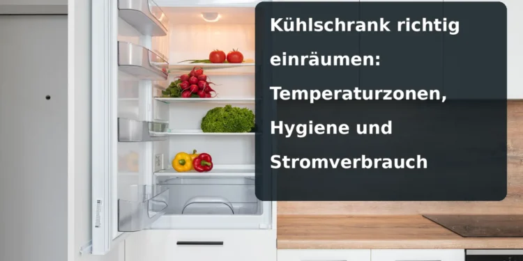 Geöffneter Kühlschrank mit Gemüse – Kühlschrank richtig einräumen: Temperaturzonen, Hygiene und Stromverbrauch