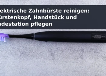 Elektrische Zahnbürste; Titel: Elektrische Zahnbürste reinigen: Bürstenkopf, Handstück und Ladestation pflegen
