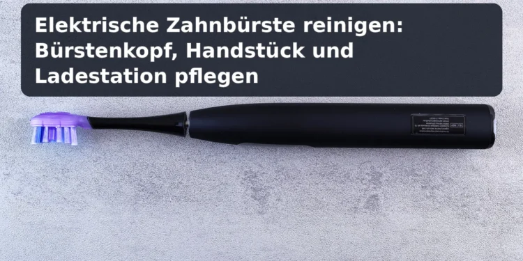 Elektrische Zahnbürste; Titel: Elektrische Zahnbürste reinigen: Bürstenkopf, Handstück und Ladestation pflegen