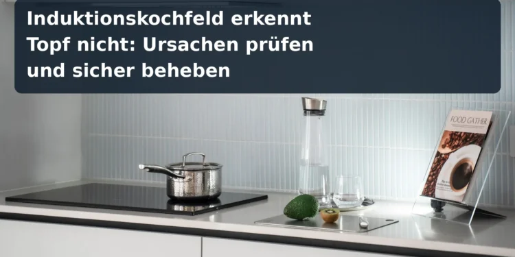Topf auf glattem Kochfeld; Titel: Induktionskochfeld erkennt Topf nicht: Ursachen prüfen und sicher beheben