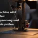 Nadel und Nähfuß einer Nähmaschine mit Faden; Titel: Nähmaschine näht Schlaufen: Fadenspannung und Einfädeln prüfen