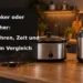 Slow Cooker und Multikocher in einer Küche; eingeblendet ist der vollständige Artikeltitel