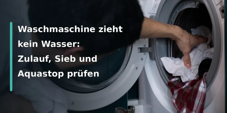 Geöffnete Frontlader-Waschmaschine; Titel: Waschmaschine zieht kein Wasser: Zulauf, Sieb und Aquastop prüfen